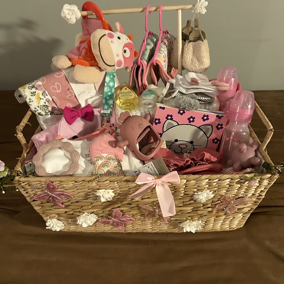 Newborn baby girl gift basket .comes gift wrapped
